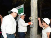 LUIS TORRES CUMPLE CON EL ALUMBRADO PÚBLICO A FAMILIAS DE LA NUEVO PROGRESO Y TAMALCAB