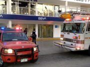 Cozumel | Surge incendio en sucursal de Bancomer cuando estaba vacío, ni los empleados aún llegaban a trabajar