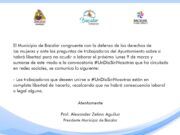 Bacalar | Respalda gobierno a trabajadoras que decidan unirse a #UnDíaSinNosotras