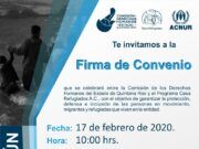 Convenio de colaboración a favor de los derechos de las personas en movimiento, migrantes y refugiadas en Quintana Roo