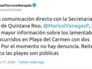 Turismo | Las playas en México son públicas: Miguel Torruco, secretario de la Sectur. Se investiga incidente en Mamita’s