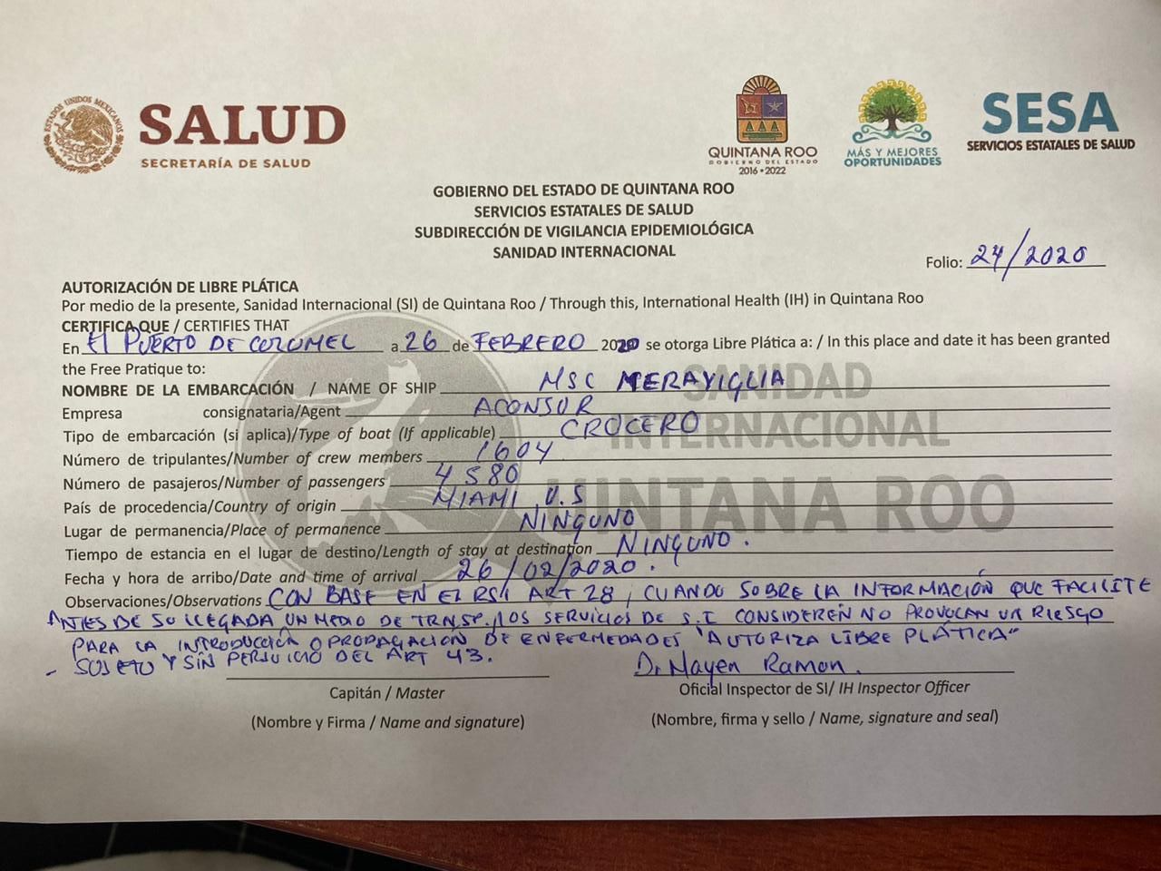 Autorización Otorgada Por La Secretaría De Salud