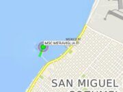 Crucero MSC Meroviglia continúa atracado en el muelle de Punta Langosta. Nadie puede descender