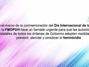 FMOPDH pide a autoridades estatales de todos los órdenes de gobierno adoptar medidas contra los feminicidios