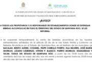 Por situación de coronavirus, suspende Sefiplan venta de alcohol en todo el estado en horario extraordinario