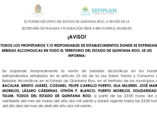 Por situación de coronavirus, suspende Sefiplan venta de alcohol en todo el estado en horario extraordinario