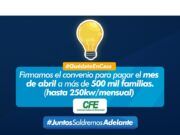 Anuncia Carlos Joaquín apoyos a cobros de CFE que benefician a más de 500 mil familias quintanarroenses