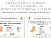 Continúa todo Quintana Roo en color naranja en el semáforo epidemiológico estatal