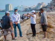 BJ | Ayuntamiento de Benito Juárez mantiene la limpieza constante de playas y no le da tregua al sargazo