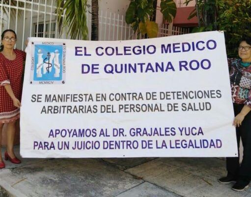 Protestan doctores de Quintana Roo por detención de médico en Chiapas