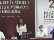 Crónica Segundo Informe BJ | «Seremos recordados como la generación que sacó adelante a Cancún»: Mara Lezama