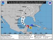 Disminuye huracán Delta a categoría 3; tocará tierra cerca de Puerto Morelos