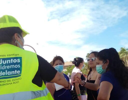 IM | Exhortan voluntarios de las «gorras amarillas» a cuidarse del Covid-19