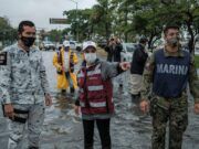Atiende Mara afectaciones por Gamma, desde las calles y centro de mando de gobierno