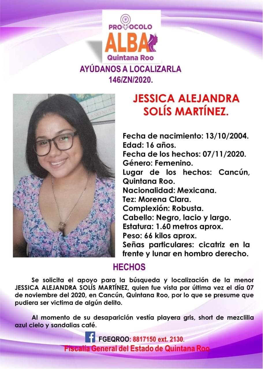 Joven desaparecida
