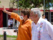 Mil millones en obra en Solidaridad: Laura Beristain Laura Beristain y Andrés Manuel López Obrador.
