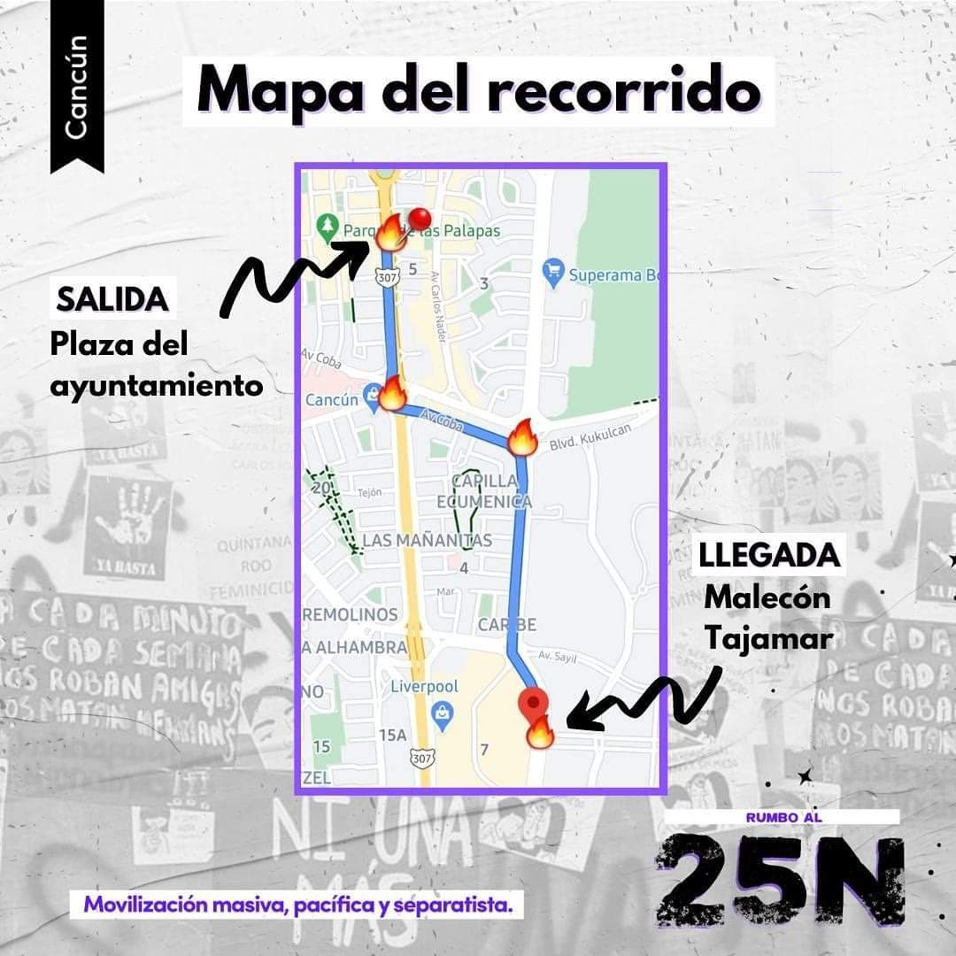 Ruta de la marcha Recorrido de la manifestación