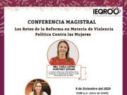 Transmitirá Ieqroo conferencia sobre Retos de la Reforma en Materia de Violencia Política hacia las mujeres