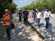 PM I Supervisa Laura Fernández construcción de banquetas y guarniciones