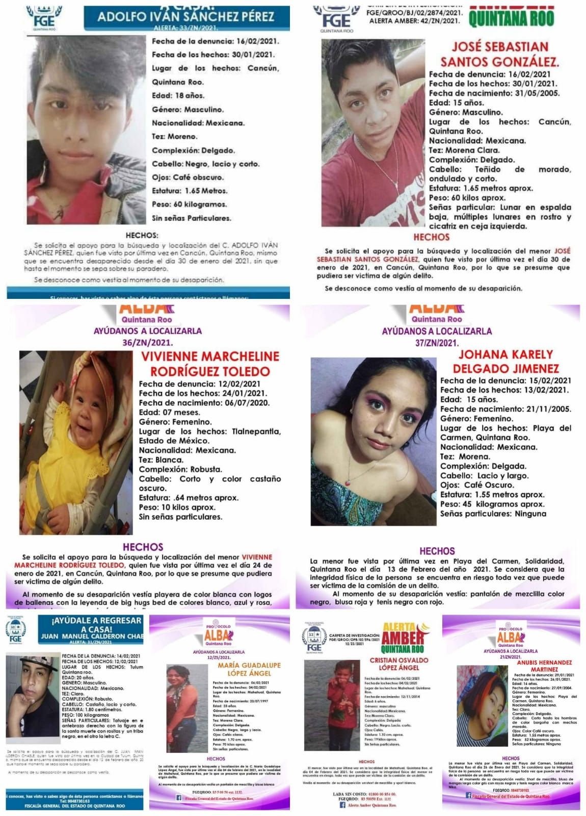 Personas desaparecidas en el estado