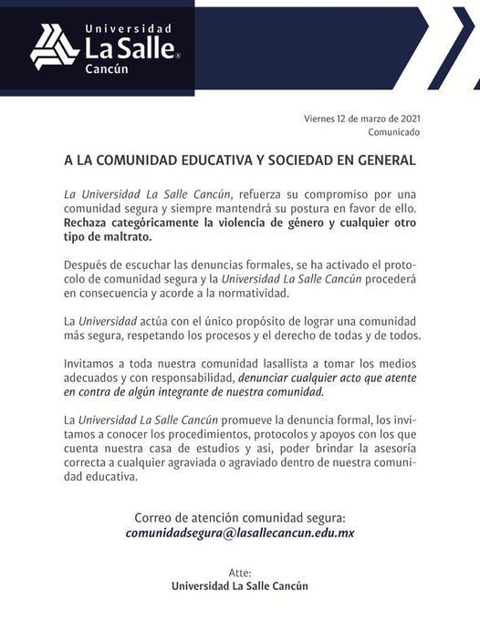 La Salle pronunciamiento
