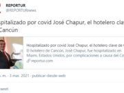 Hospitalizan por covid al hotelero José Chapur