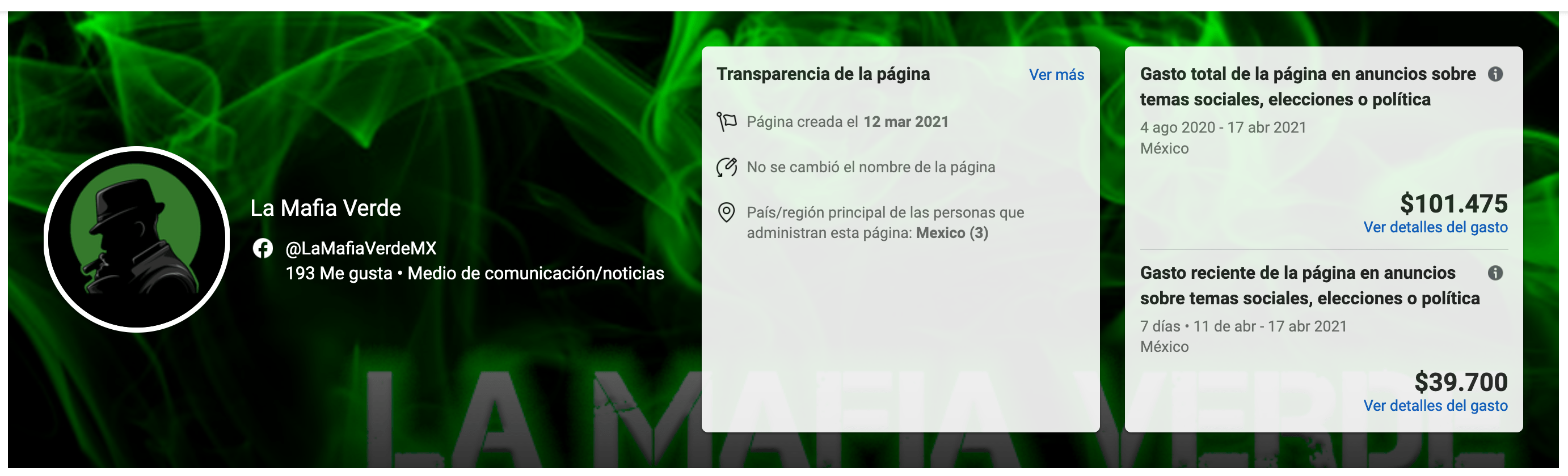 Facebook Mafia Verde