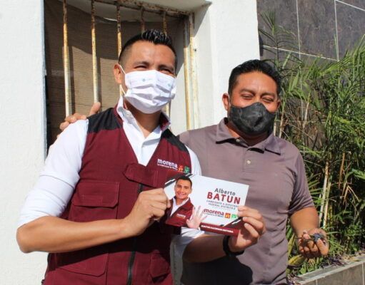 Inicia Alberto Batun campaña en la colonia que lo vio hacer historia con Morena