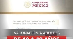 Habilitan registro para vacunación a personas de 40-49 años