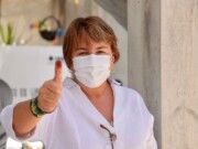 Solidaridad | Ejerce Laura Beristain su derecho al voto libre. «Ahora vamos a votar y por la tarde veremos»: dijo