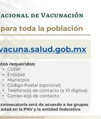 Abren registro para vacunar a mayores de 18 años de edad