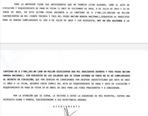 Trabajador despedido del Ayuntamiento de FCP pide la intervención del Congreso