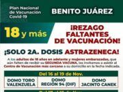 Mañana inicia jornada de vacunación para segunda dosis a rezagados