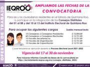 IEQROO amplia período de regreso para integrar los Consejos Distritales