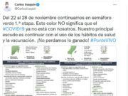 Continuará el verde en el Semáforo Epidemiológico del 22 al 28 de noviembre