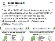 QRoo se acerca al color amarillo del semáforo epidemiológico; regresa a verde 1era etapa