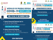Continúan módulos de pruebas rápidas Covid-19 en Cancún, Chetumal y Cozumel