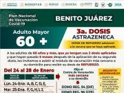 Abren registro para aplicación de tercera dosis a personas de 60 años y más