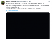 Renunció cónsul honoraria de Ruisa en Quintana Roo, por ataques a Ucrania