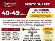 Continúa aplicación de tercera dosis de vacuna Covid-19