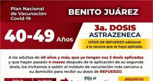 Continúa aplicación de tercera dosis de vacuna Covid-19
