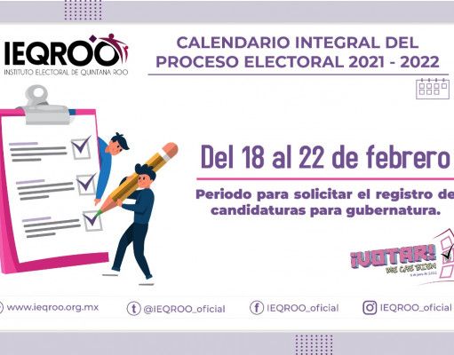 Se acerca periodo de inscripción de candidaturas a la gubernatura