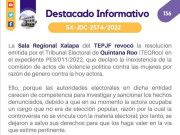 PM | Revoca Xalapa resolución de Teqroo sobre denuncia contra Blanca Merari