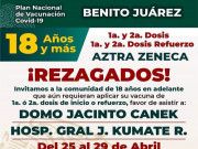 Invitan a jornada de vacunación para rezagados en Benito Juárez
