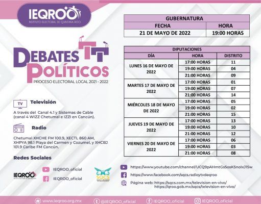 Hasta el 20 de mayo continuarán los debates para los aspirantes a diputados