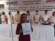 Recibe Mara Lezama constancia de mayoría como gobernadora electa de Q. Roo