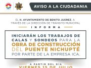 Mañana inician trabajos del Puente Nichupté, piden tomar precauciones