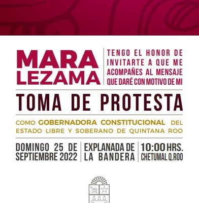 TRANSICIÓN | Invita Mara Lezama a su toma de protesta el 25 de septiembre