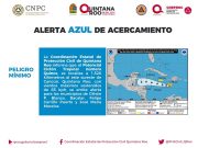 Emiten alerta azul por acercamiento del ciclón tropical número «Quince»