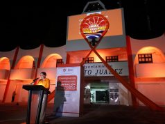 Encienden Palacio Municipal de BJ de naranja por Día de la Eliminación de la Violencia contra la Mujer